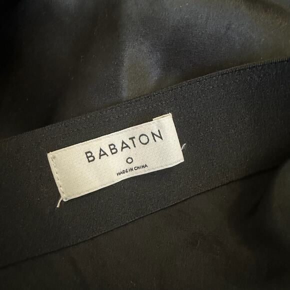 ARITZIA BABATON Slip Skirt Black Satin Midi A-Line Minimalist Flowy - Picture 5 of 10